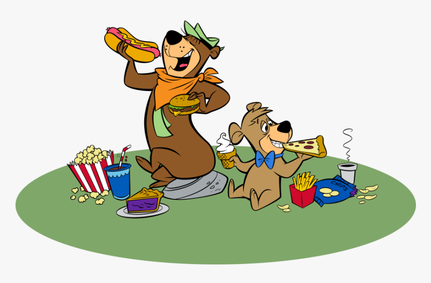 Yogi & Boo Boo Having A Picnic - Cartoon Cafe Jellystone Park, HD Png Download, Free Download