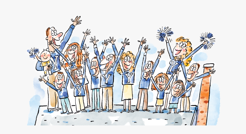 Cheering Family Cartoon, HD Png Download, Free Download