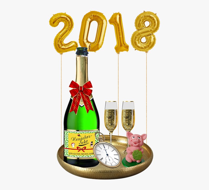 New Year"s Day 2018 New Year"s Eve Isolated - Champagne, HD Png Download, Free Download