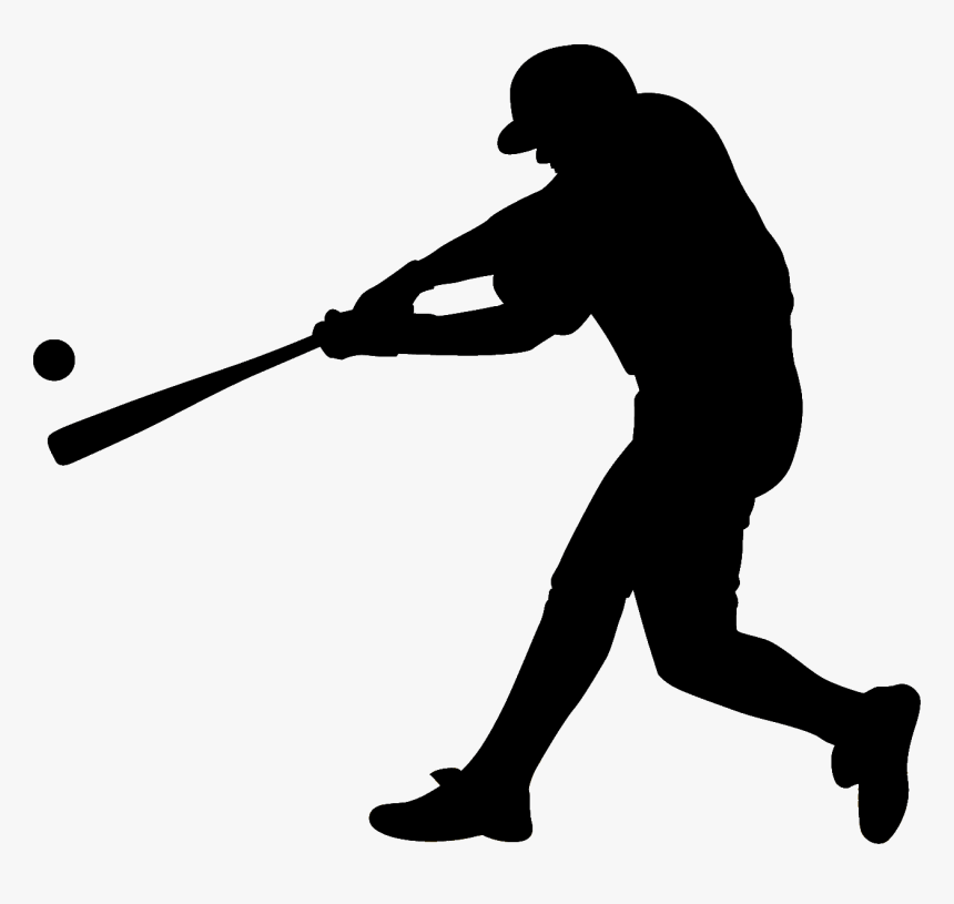 Baseball Batting Silhouette Clip Art - Silhouette Baseball Clipart, HD Png Download, Free Download