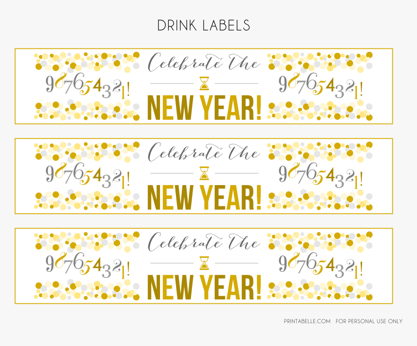 Transparent New Year Party Png - Happy New Year Printable Tags, Png Download, Free Download