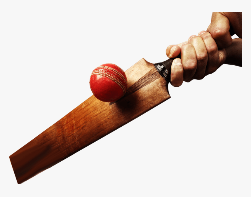 Cricket Bat And Ball Transparent Image - Cricket Ball And Bat, HD Png Download, Free Download