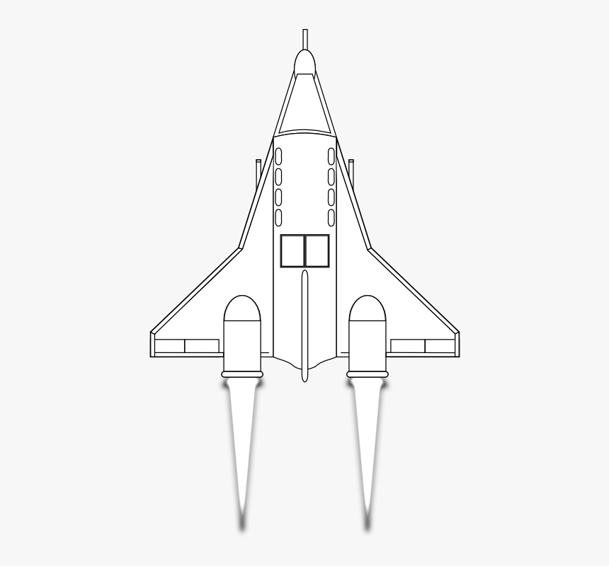 Spaceship Clipart Chicken Invader - Space Ship Art Black And White, HD Png Download, Free Download