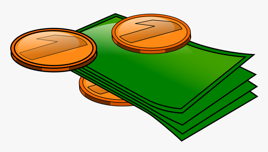 Bills Coins Cash Money Finance Currency Ba - Transparent Background Money Clipart, HD Png Download, Free Download