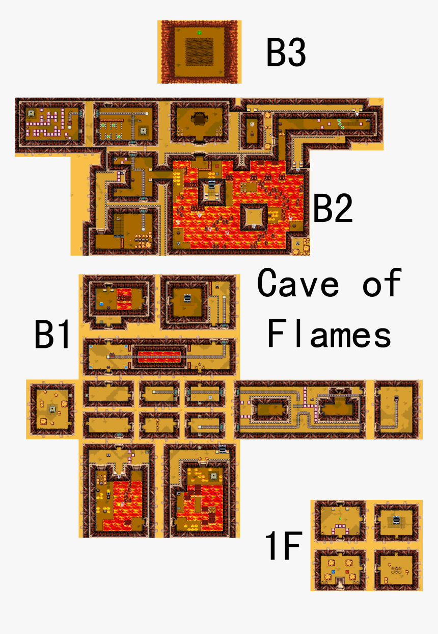 Minish Cap Cave Of Flames Map, HD Png Download, Free Download