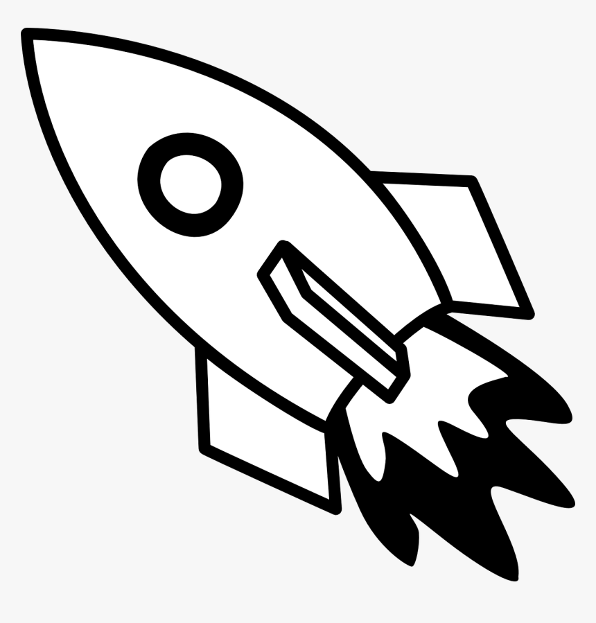 Rocket Clipart Black And White, HD Png Download - kindpng