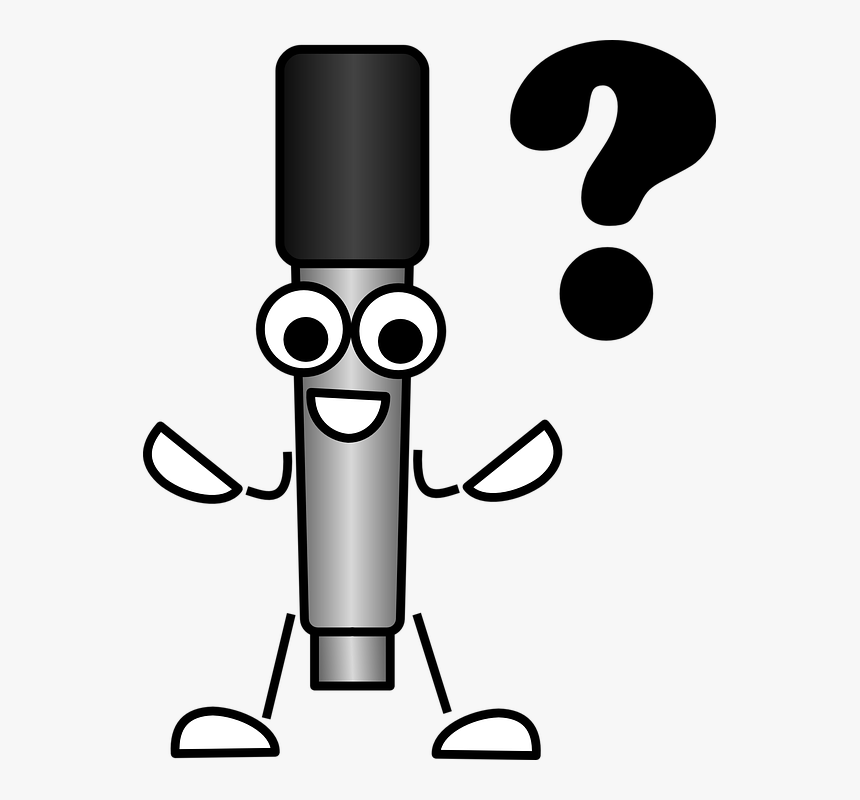 Microphone, Sound, Question, Comic, Funny, Manikin - Sound Mike Cartoon, HD Png Download, Free Download