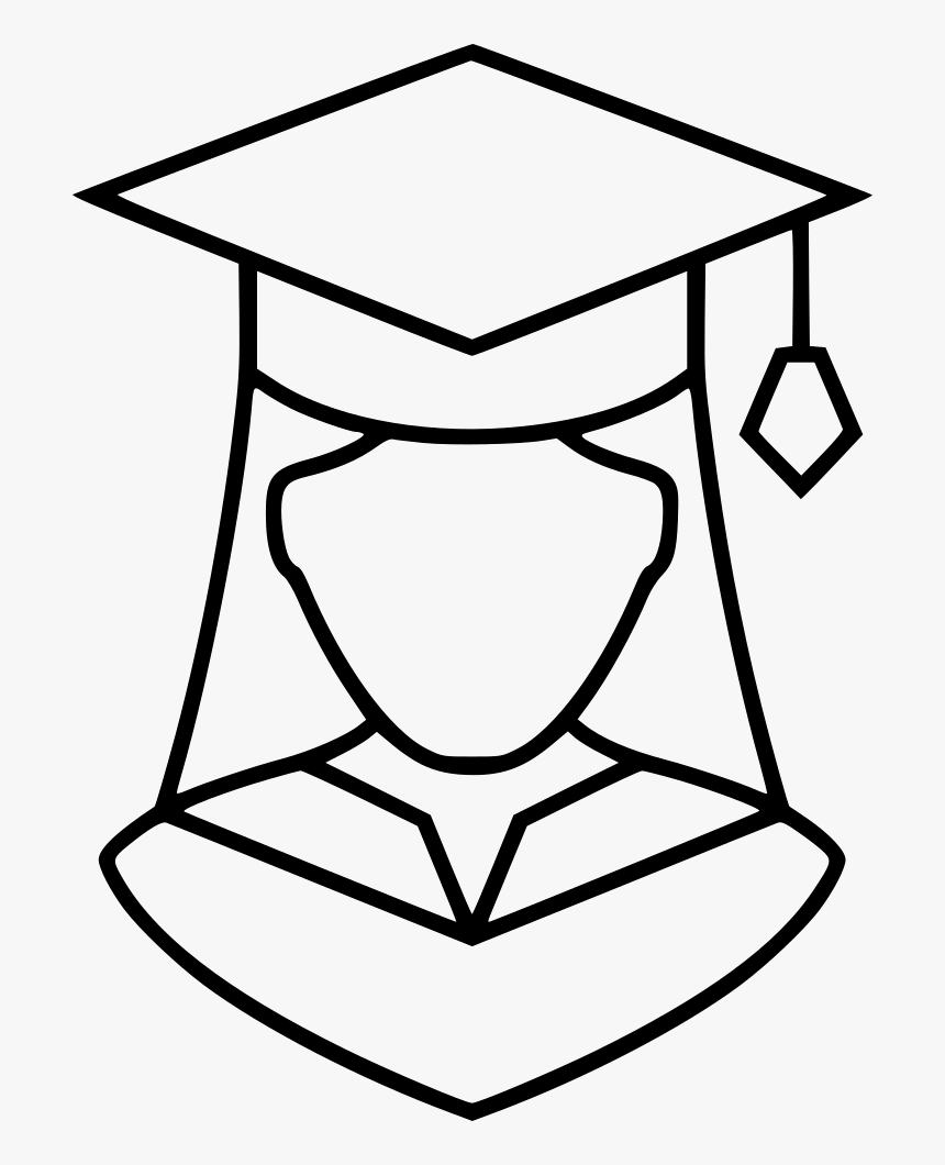 Graduation Girl Comments - Girl In A Graduation Cap Drawing, HD Png Download, Free Download