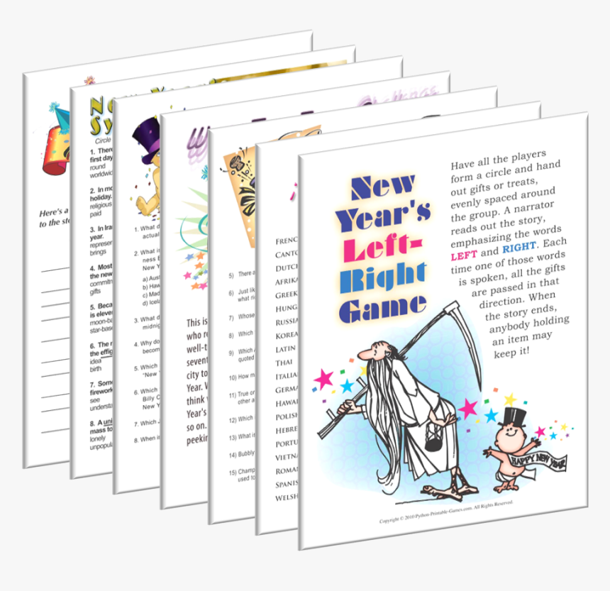 Printable New Years Party Games - New Years Right Left Story Game, HD Png Download, Free Download
