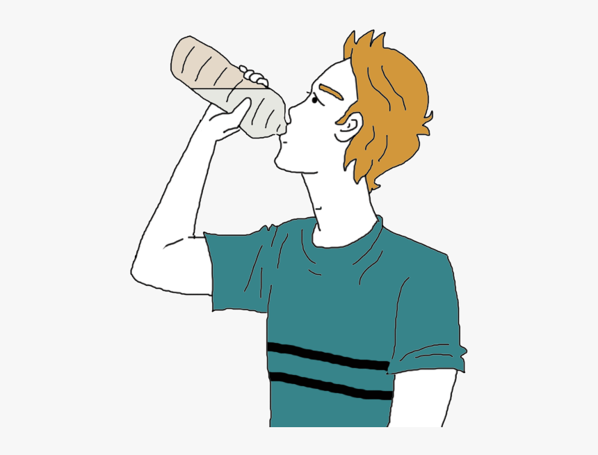 Water Bottle - Cartoon Guy Holding Water Bottle, HD Png Download, Free Download