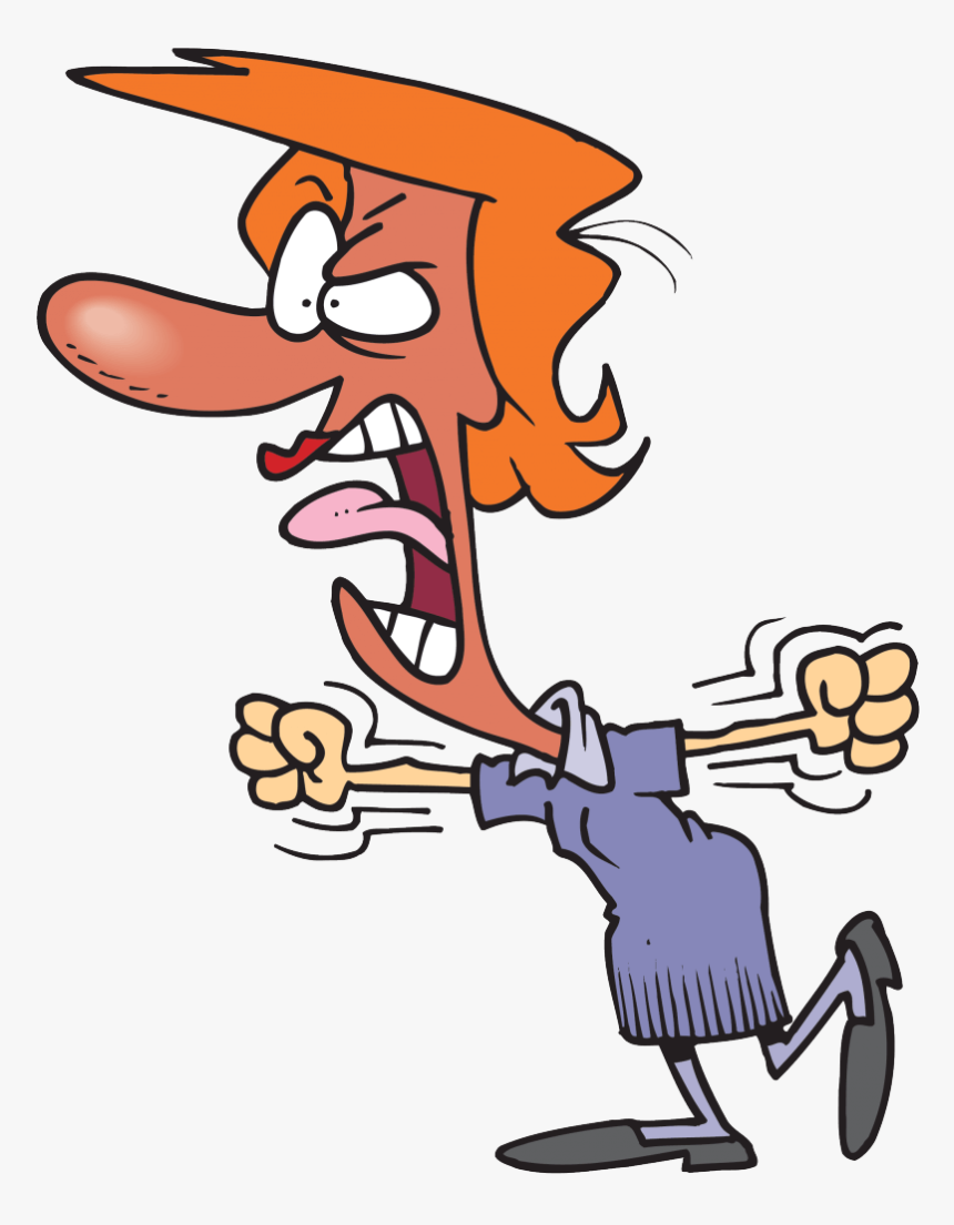 Angry Parent - Angry Woman Cartoon, HD Png Download, Free Download