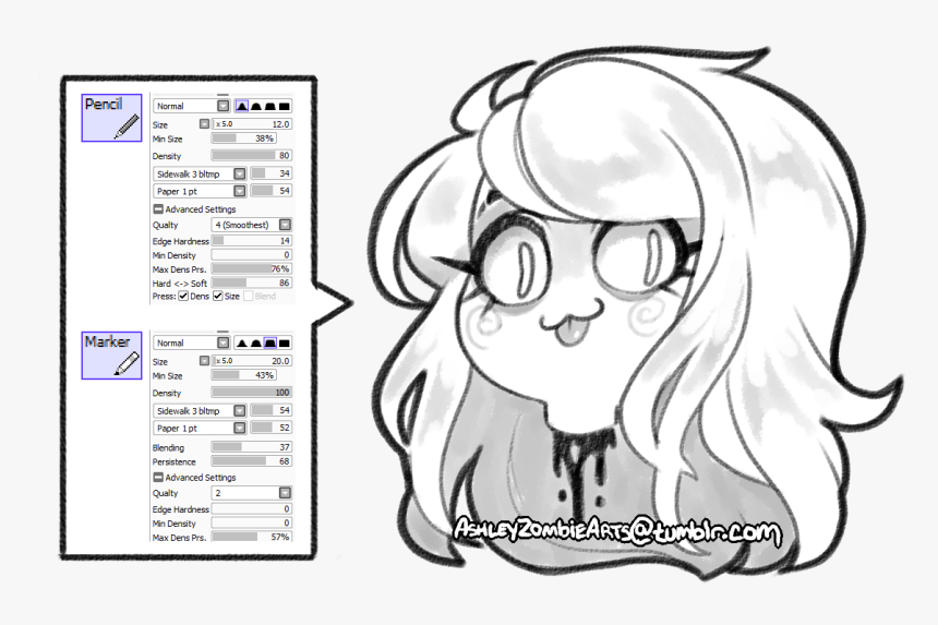 Collection Of Free Sai Drawing Outline - Paint Tool Sai Lineart Brush, HD Png Download, Free Download