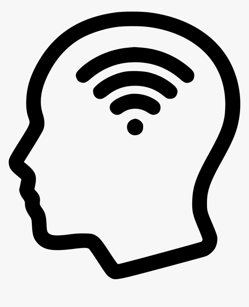Head Signal Wifi Connection Interactivity Human - Human Head Icon Png, Transparent Png, Free Download