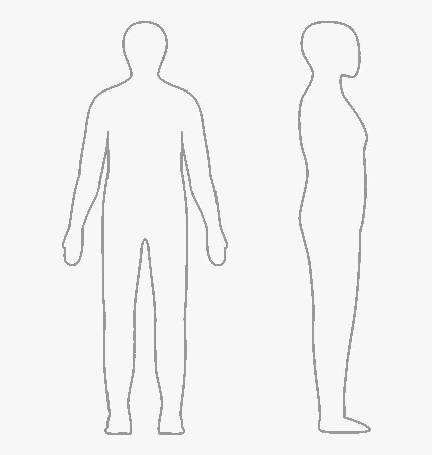 Human Clipart Blank Body - Human Body Outline Side View, HD Png Download, Free Download