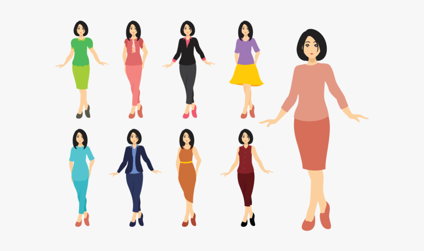 Mujer Vectors - Full Body Woman Vector, HD Png Download, Free Download