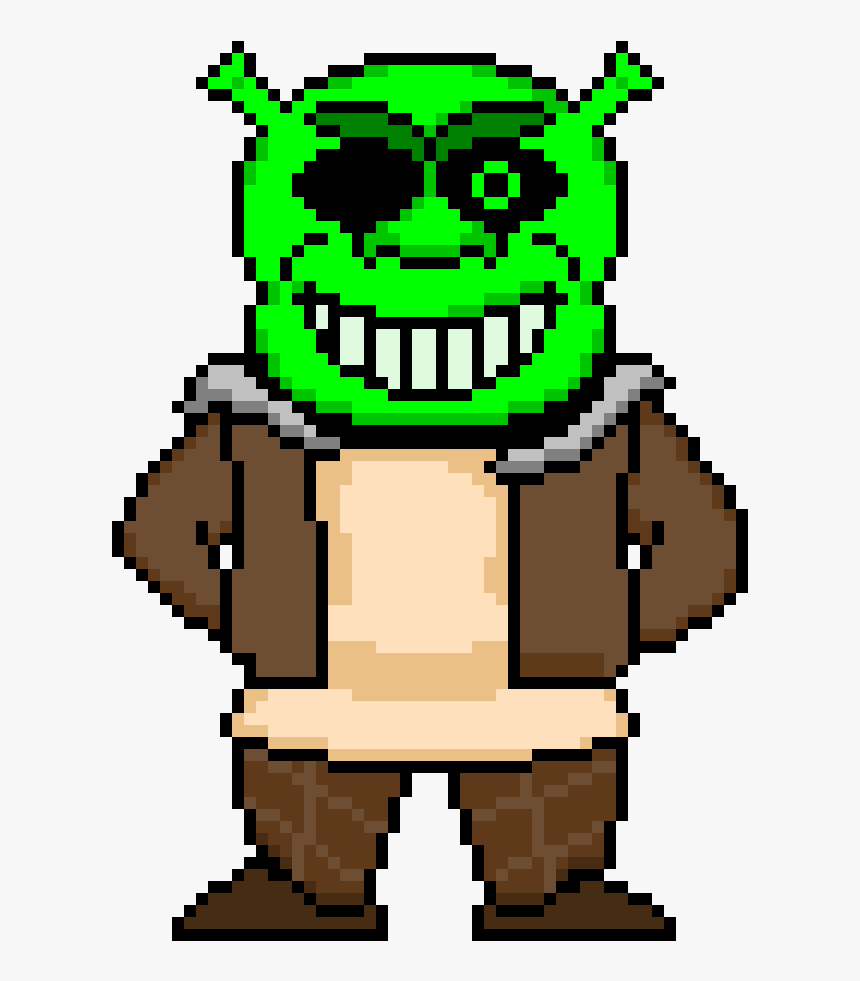 Shrek Head Pixel Art - Shrek Pixel Art Grid, HD Png Download - kindpng