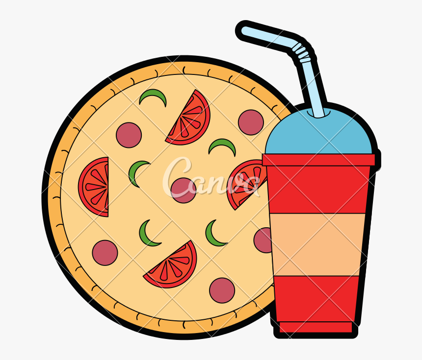 Pizza Clip Delicious - Pizza And Soda Clipart Png, Transparent Png, Free Download