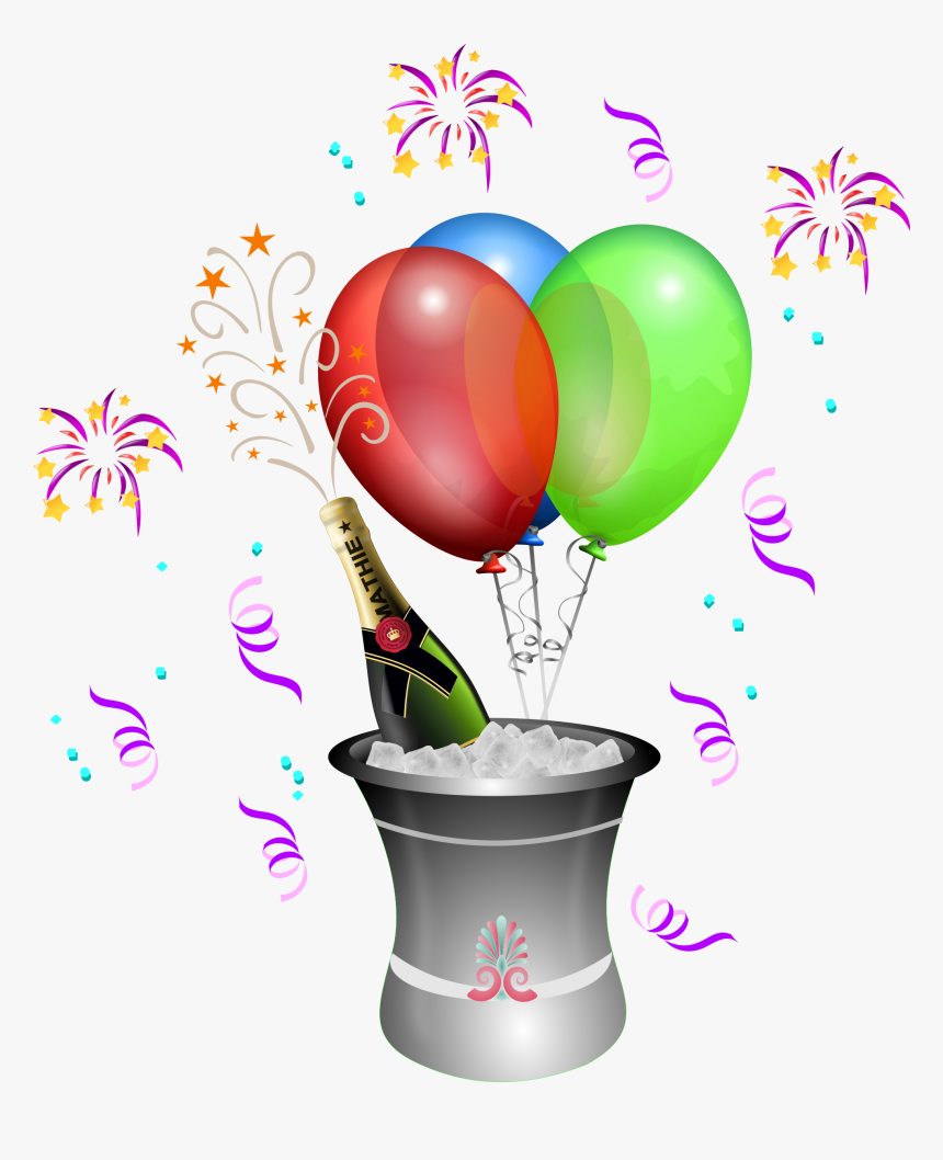 Champagne Bottle Clip Art - Balloons Clip Art, HD Png Download, Free Download