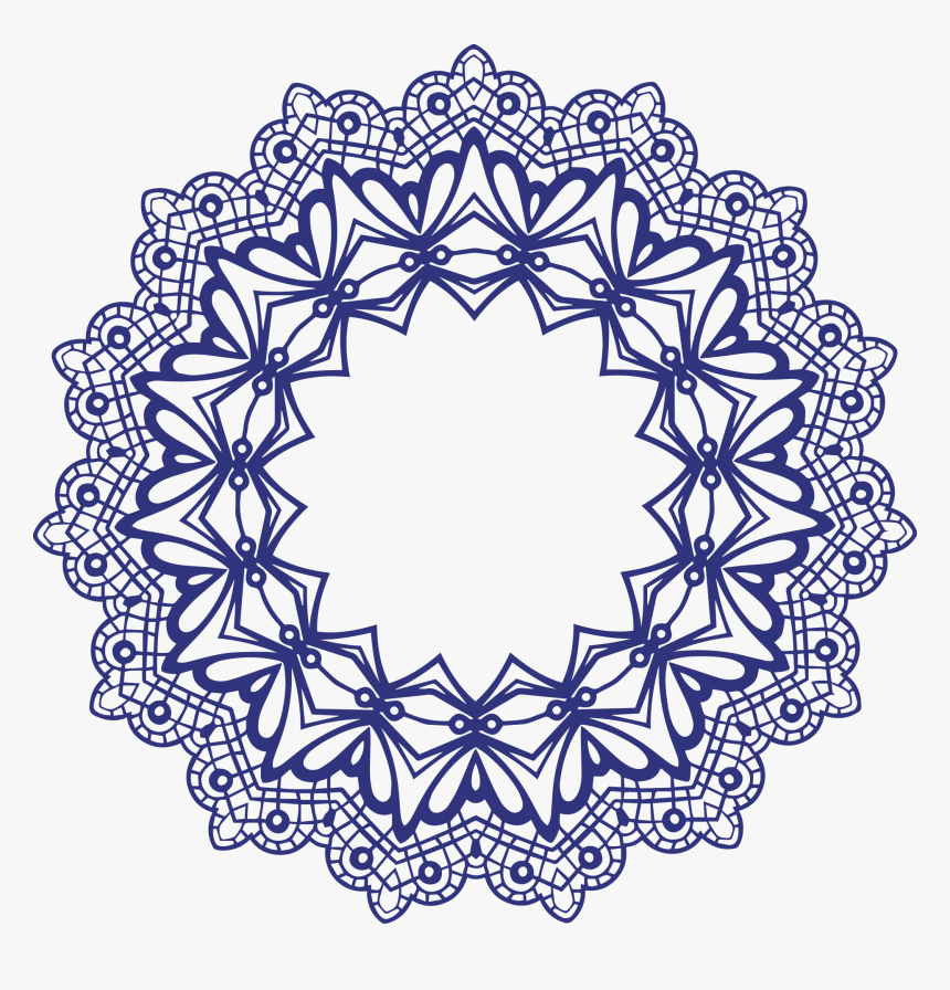 Download Transparent Simple Lace Patterns Clipart - Blue Mandala ...