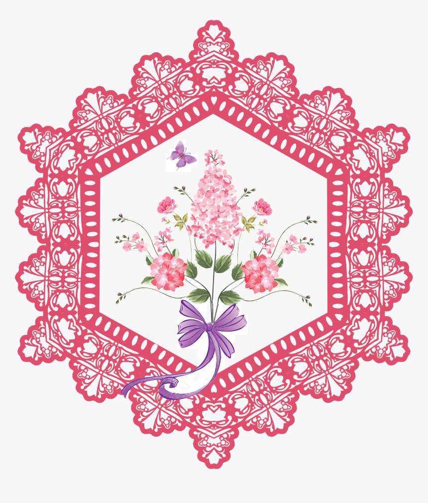 Florals And Lace Is A Downloadable Machine Embroidery - In Memoriam Card, HD Png Download, Free Download