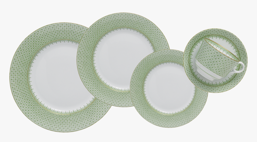 Apple Green Lace 5pc Place Setting - Circle, HD Png Download, Free Download