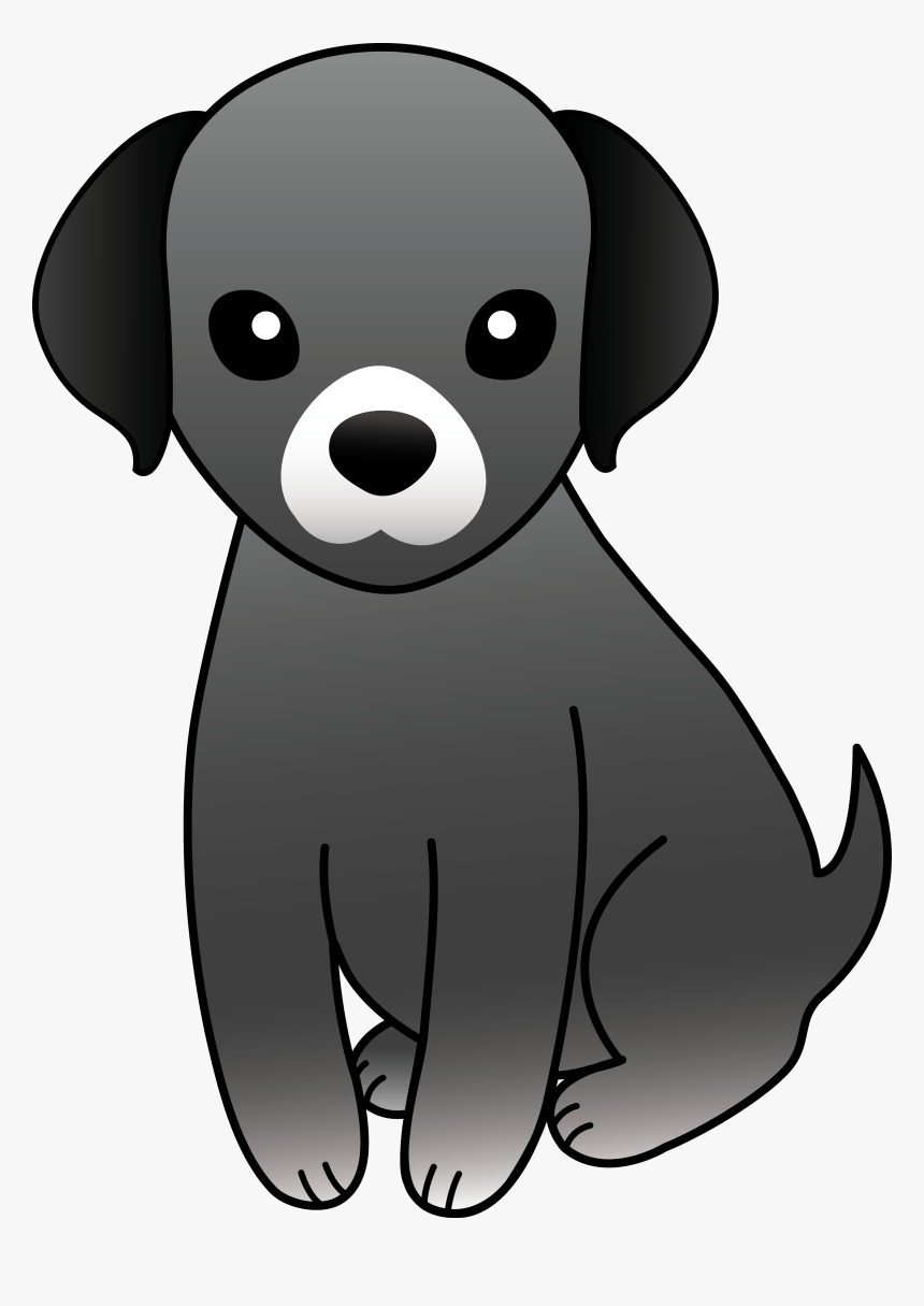 Little Gray Puppy - Transparent Cartoon Black Dog, HD Png Download, Free Download