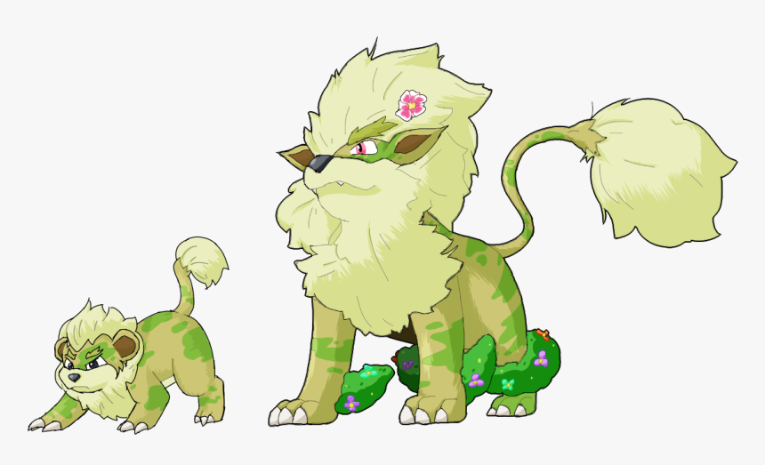 I Made Them Into Grass Types - Grass Type Growlithe, HD Png Download, Free Download