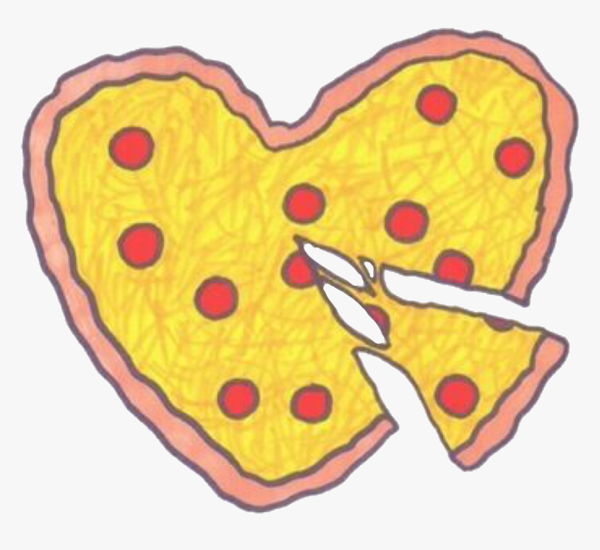 Transparent Pizza Heart Clipart - Pizza Heart Drawing, HD Png Download, Free Download