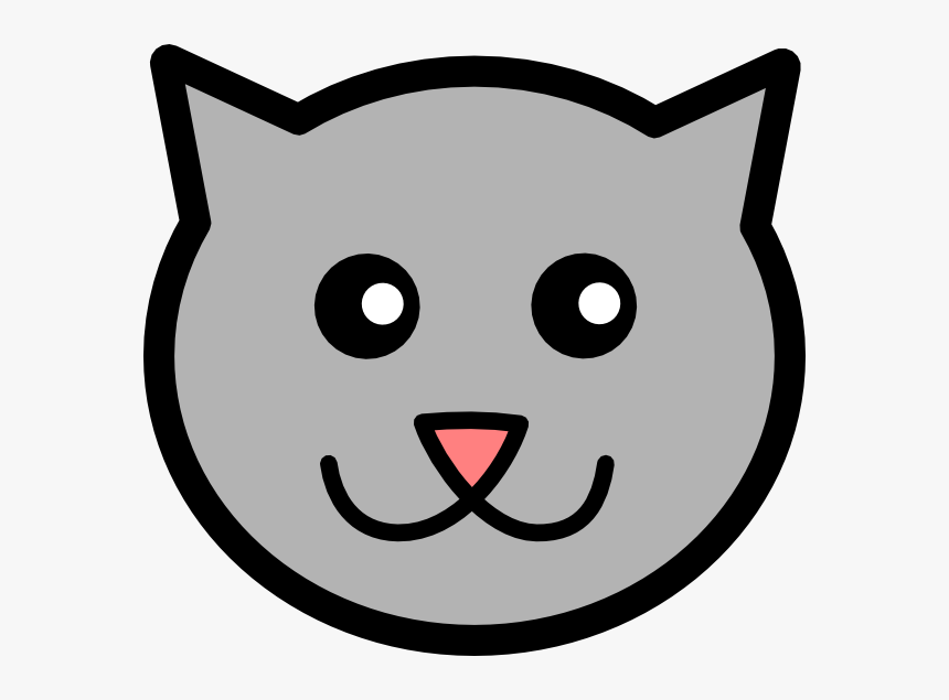 Cartoon Kitty Svg Clip Arts - Cat Face Cartoon Drawing, HD Png Download, Free Download