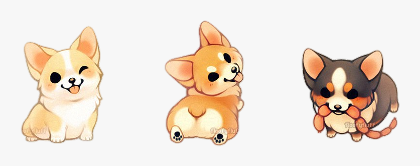 #tumblr #puppy #puppys #dog #dogs #cute #corgi #corgis - Cute Kawaii Dog Drawings, HD Png Download, Free Download