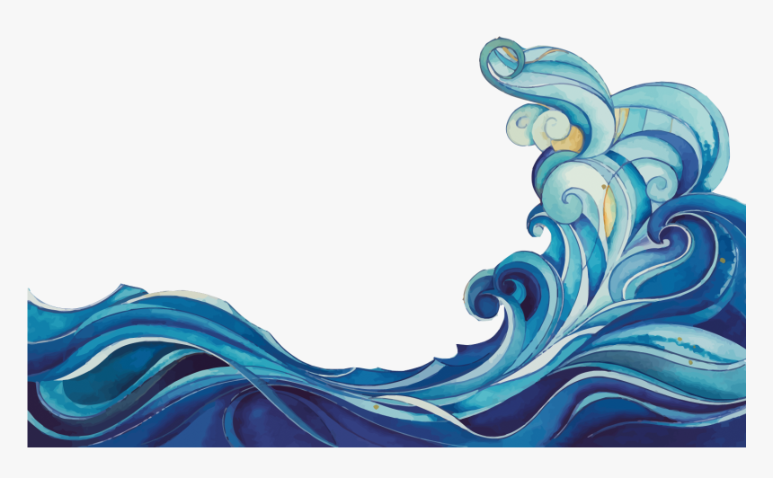 Transparent Waves Clipart - Cartoon Transparent Background Wave, HD Png Download, Free Download