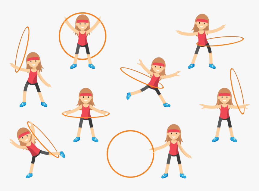 Hula Hoops Art Clip Art - Girl Hula Hoop Clip Art, HD Png Download, Free Download