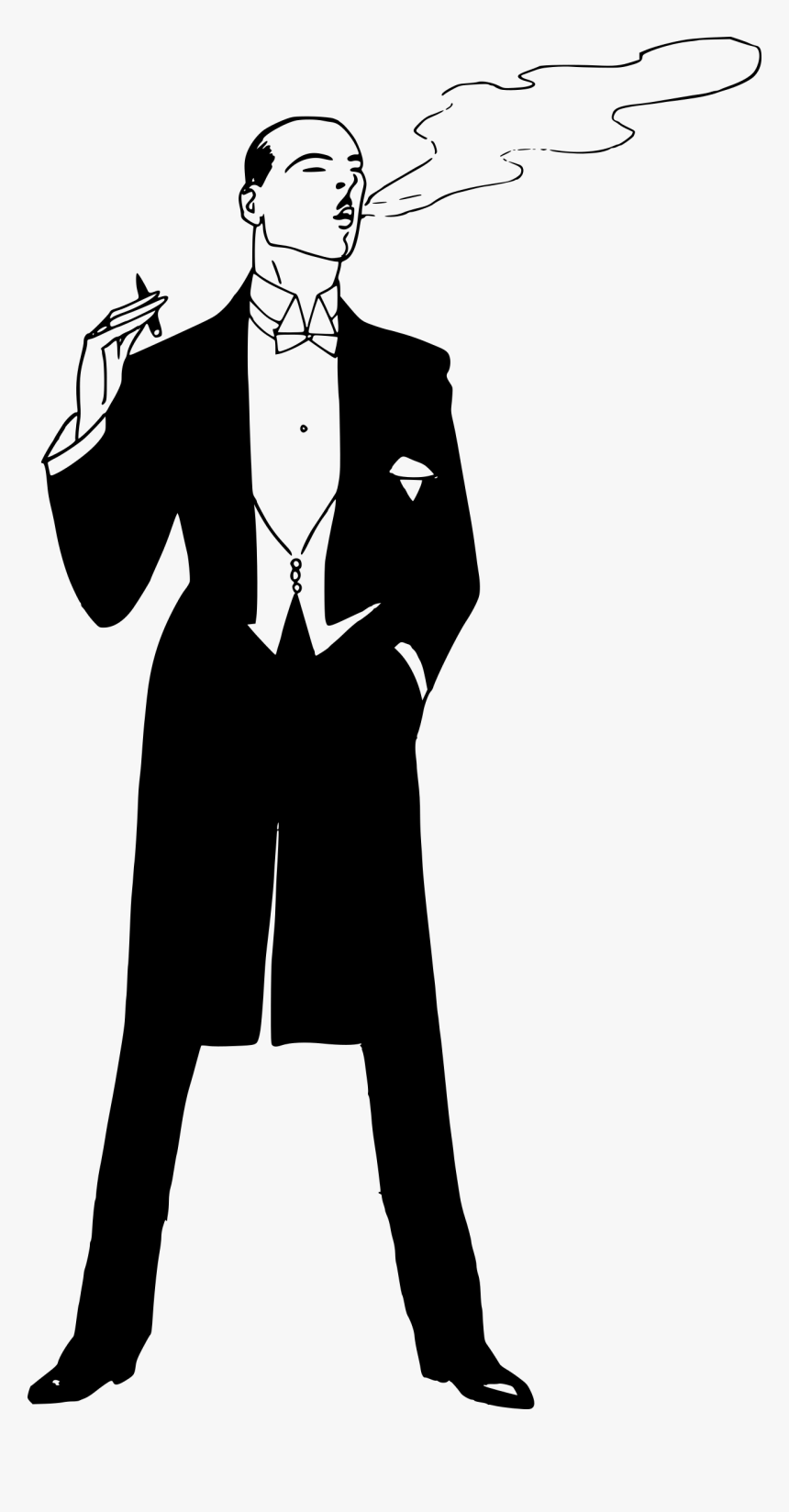 Smoking In A Big - Cartoon Man In Tux, HD Png Download, Free Download