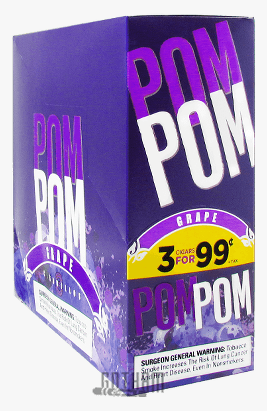 Pom Pom Cigarillos Grape Box - Pom Pom Cigars, HD Png Download, Free Download