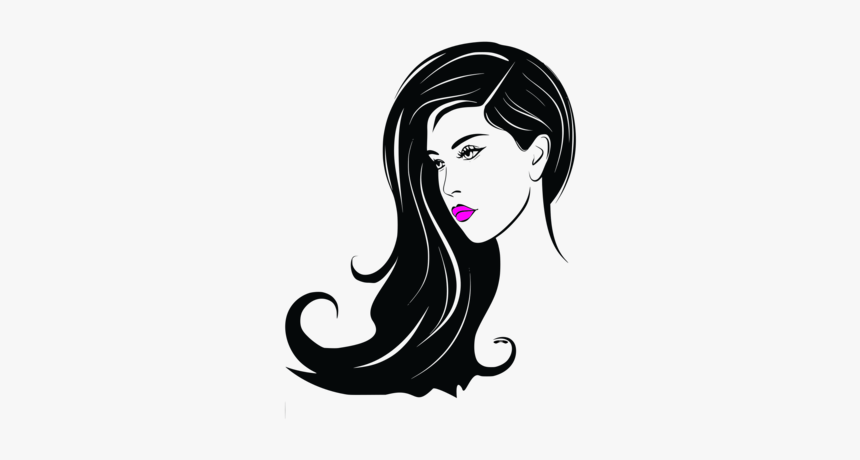 Hairstyle,art,black Hair - Woman Face Icon Png, Transparent Png, Free Download