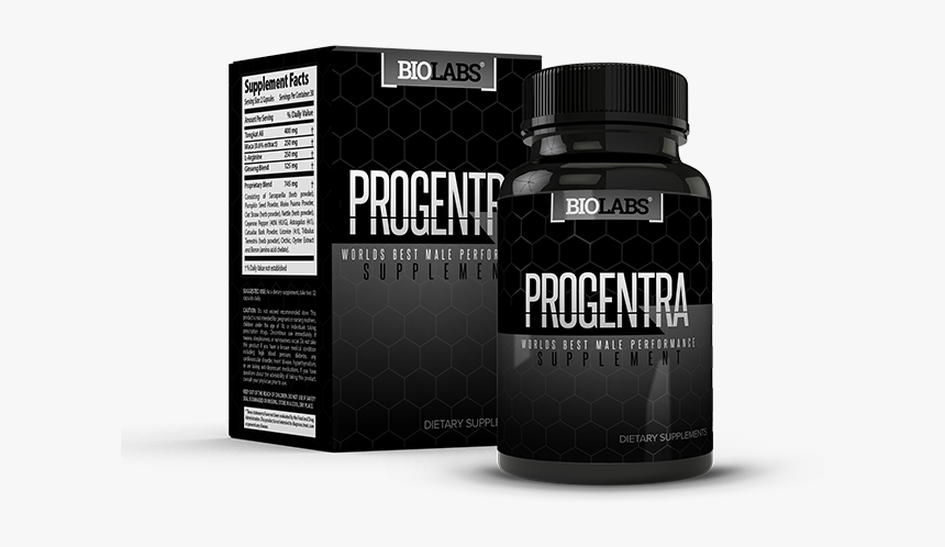 Box And Bottle Of Progentra Dietary Supplements - Progentra ., HD Png Download, Free Download