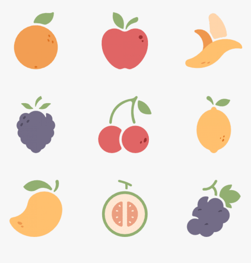 Fruit Icons Free Fruits - Vegetables And Fruits Vectors, HD Png Download, Free Download