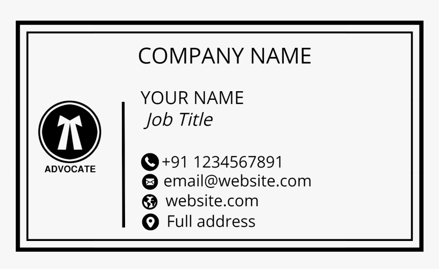 Advocate Business Card - Advocate Visiting Card Design, HD Png Download, Free Download