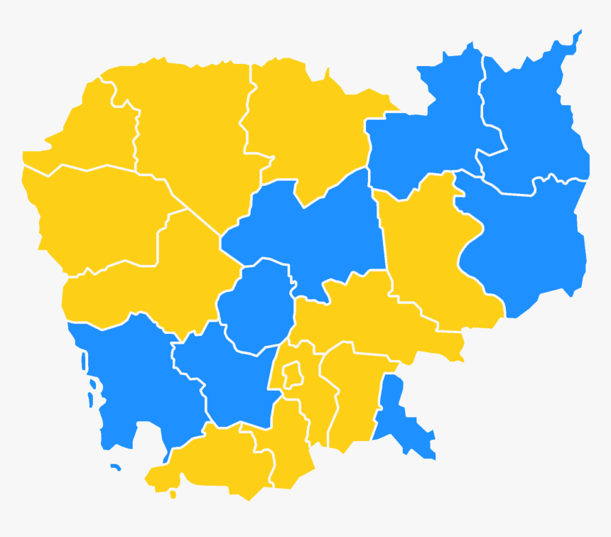 Cambodia Election Map 1993 - Cambodia Map Vector Png, Transparent Png, Free Download