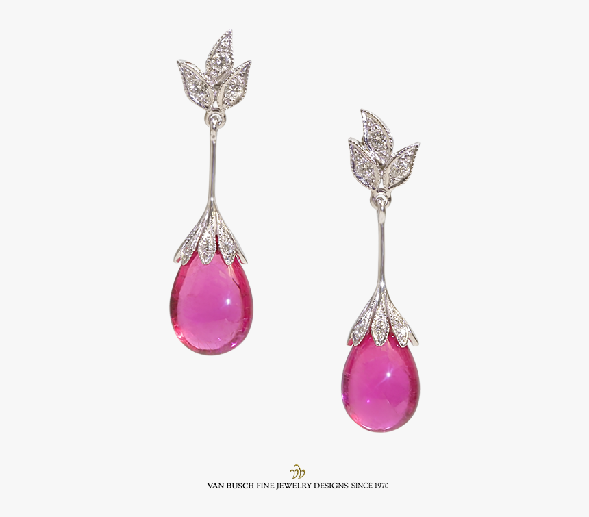 Pear Shape Rubelite Earrings, HD Png Download, Free Download