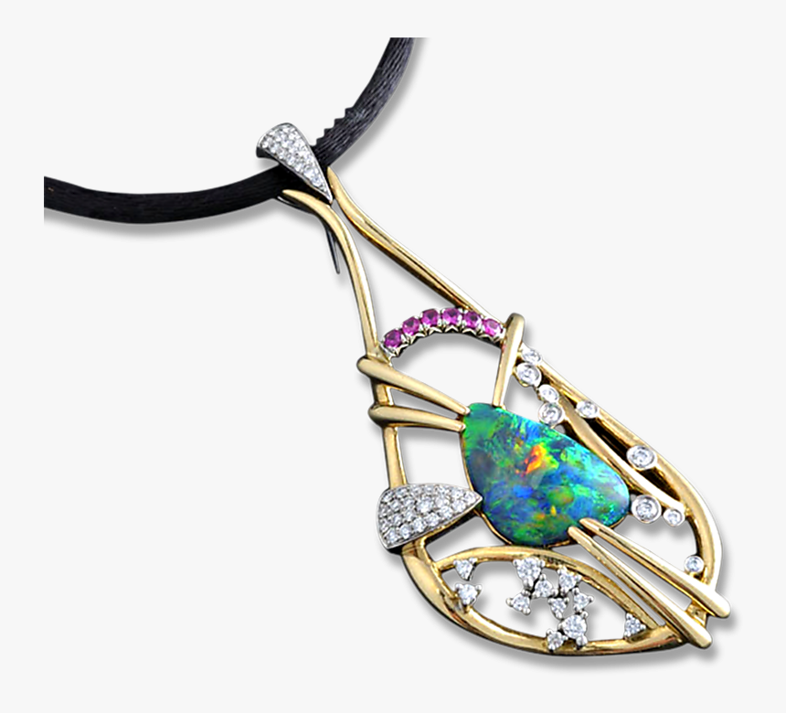 Art Nouveau Black Opal Pendant By Krementz - Opal, HD Png Download, Free Download