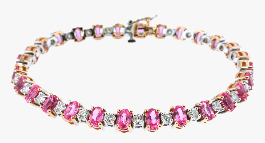 Pink Sapphire And Diamond Bracelet - Bracelet, HD Png Download, Free Download