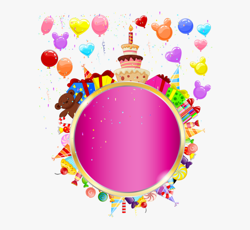Happy Birthday Clipart Round - Birthday Round Frame Png, Transparent Png, Free Download