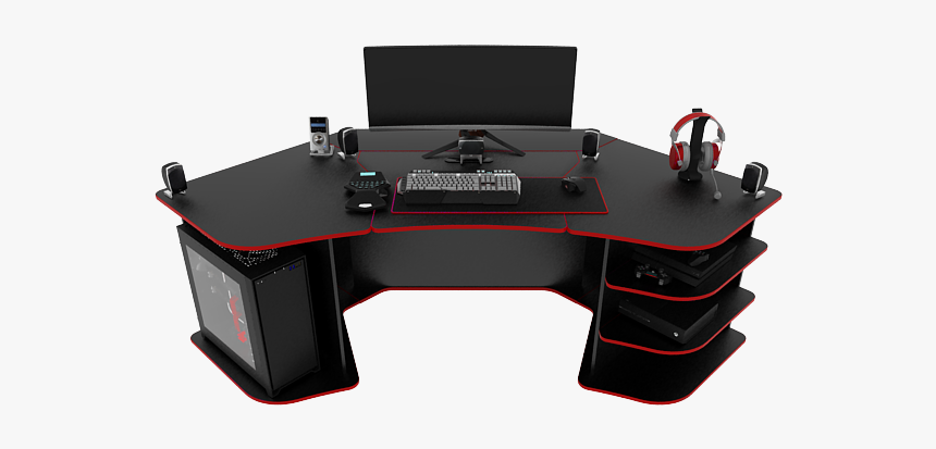 R2 Gaming Desk - Black And Blue Gaming Desks, HD Png Download, Free Download