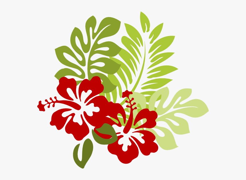 Red With Green Leaves Side Svg Clip Arts - Hibiscus Clip Art, HD Png Download, Free Download