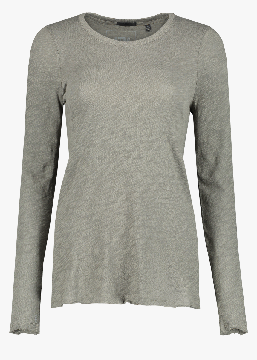 Front View Image Of Atm Long Sleeve Destroyed Wash - Long-sleeved T-shirt, HD Png Download, Free Download