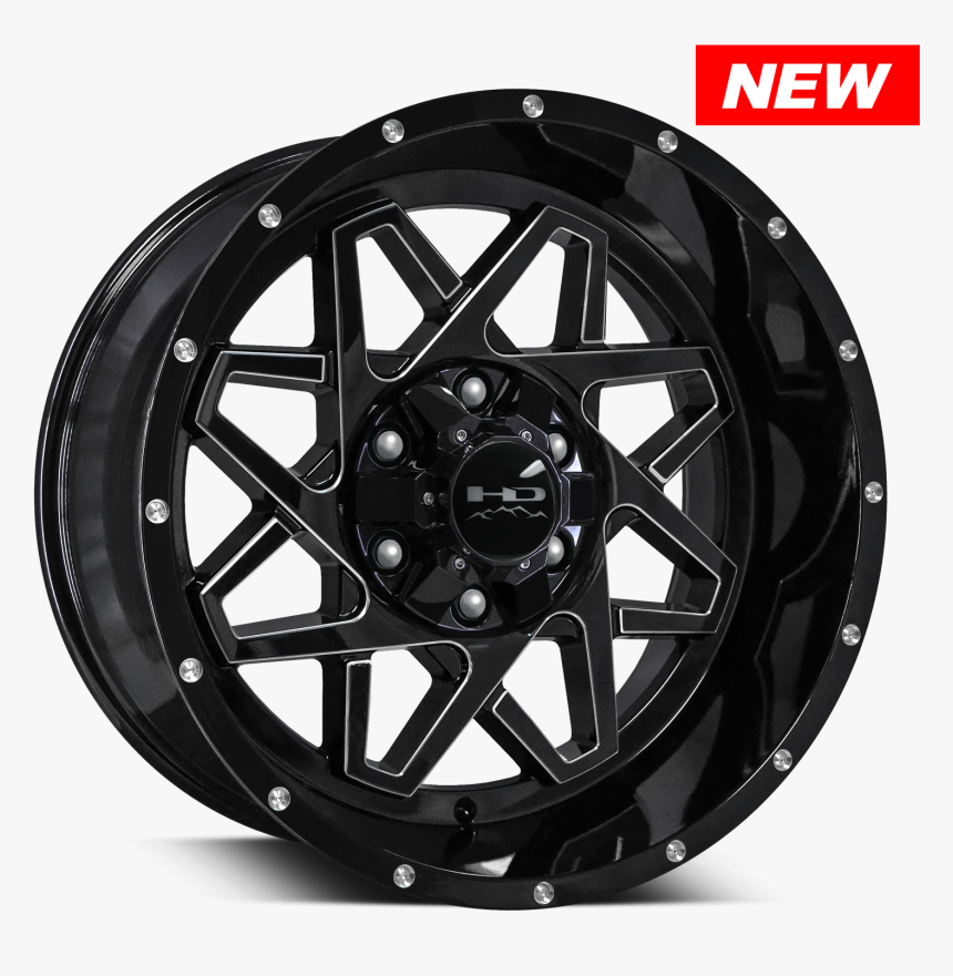 Hd Off-road Gridlock Black Milled - Wheel, HD Png Download, Free Download