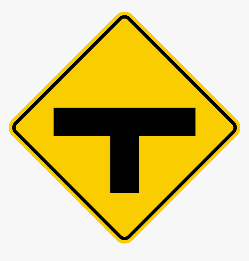 T Junction Right Turn Clip Art, HD Png Download, Free Download