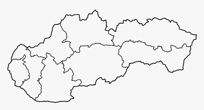 Slovakia Regions Blank - Blank Map Of Slovakia, HD Png Download, Free Download