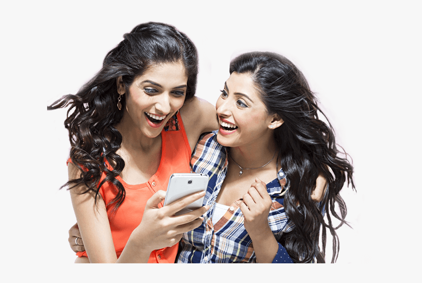 2 Girls Edited - Girls With Mobile Png, Transparent Png, Free Download